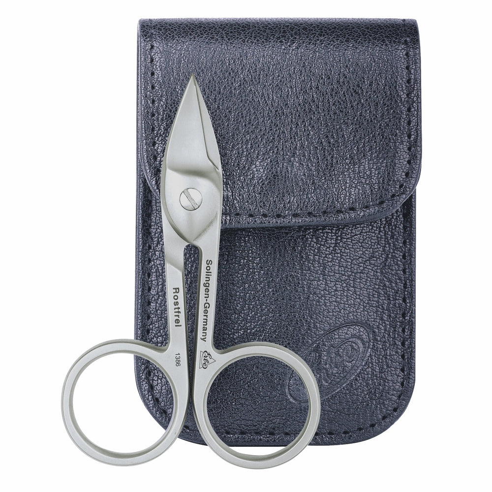 ERBE Lanza nail scissors from Solingen with micro-serration in a leather pocket case