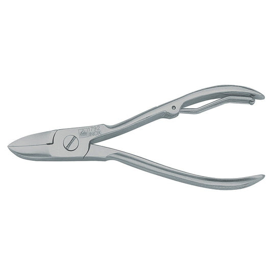 Alicate de uñas Erbe INOX, 10,5 cm, acero inoxidable forjado con muelle plegable y hojas ligeramente curvas