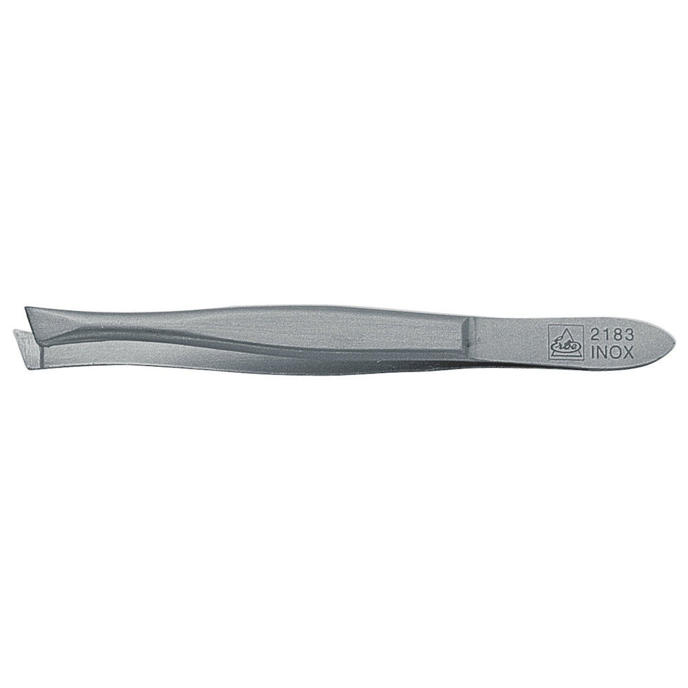 Pinzetta obliqua ERBE in acciaio inox forgiato, 8 cm, qualità Solingen
