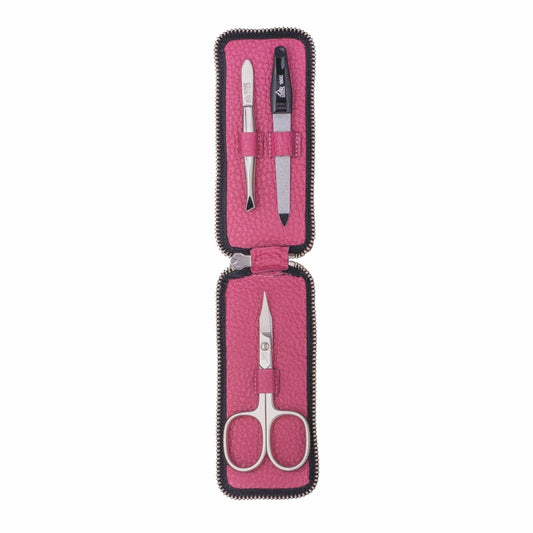 Estuche de bolsillo de manicura Erbe con cremallera, rosa, serie Longo