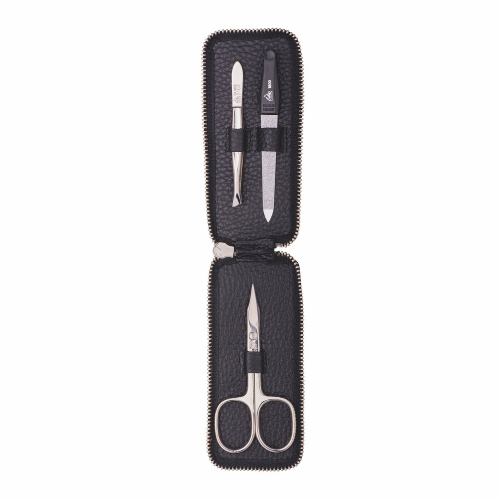Astuccio da tasca per manicure Erbe con zip, nero, serie Longo