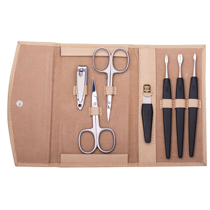 Erbe Promotional Manicure Case Leather Beige 7-piece