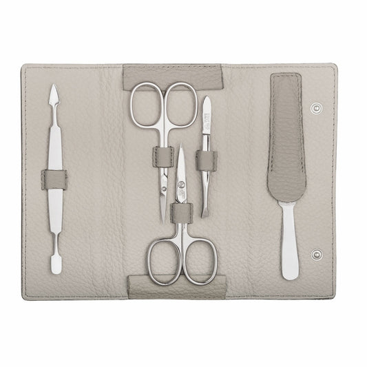Erbe Manicure Push-Button Case 5-Piece Beige – Case in beige
