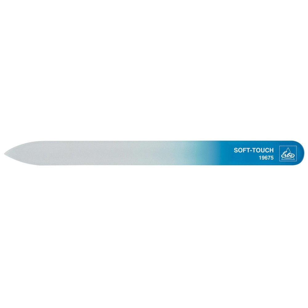 Erbe Glass Nail File Soft-Touch Color Blue – Length 14 cm