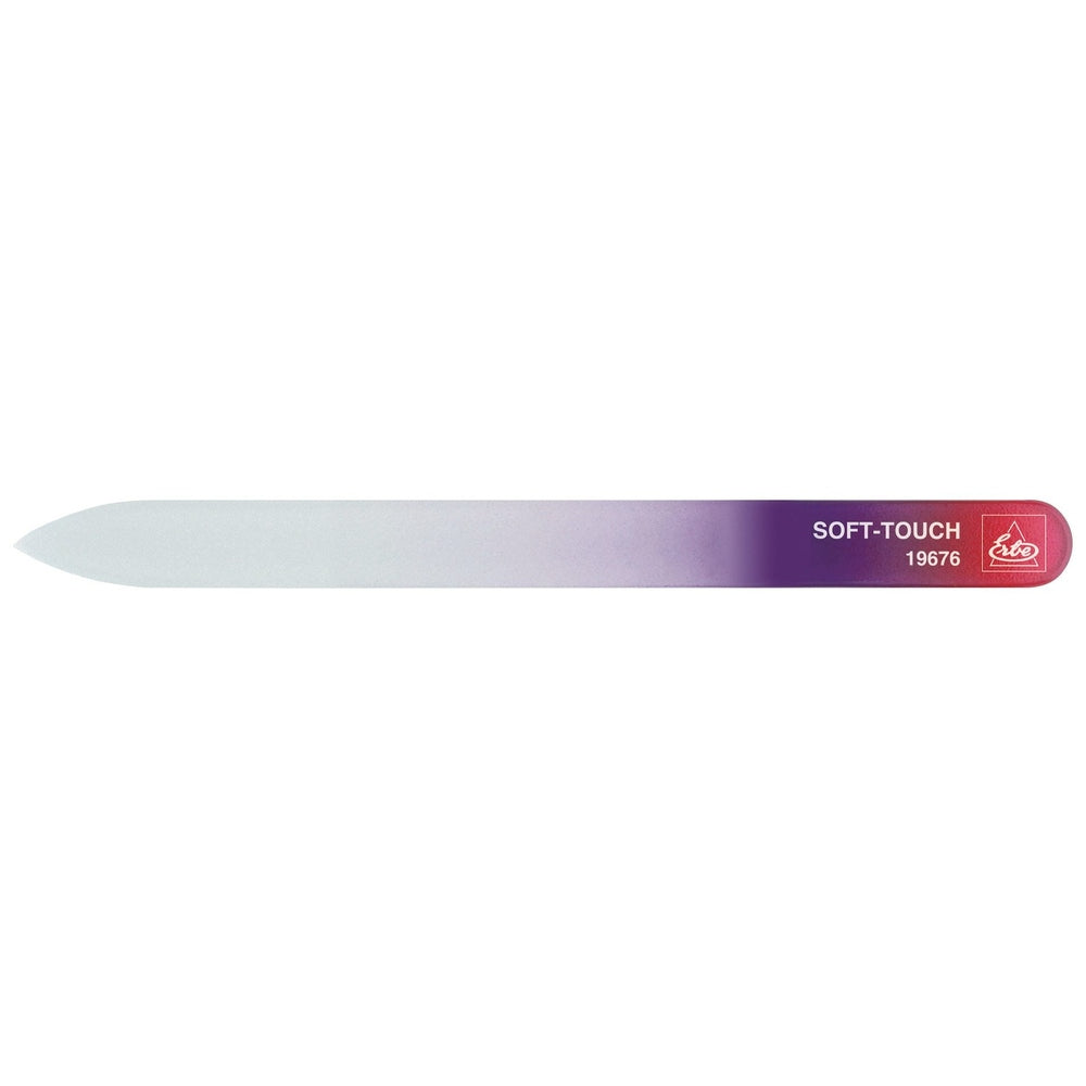 Erbe Glass Nail File Soft-Touch Color Red Pink Box – sterilisable