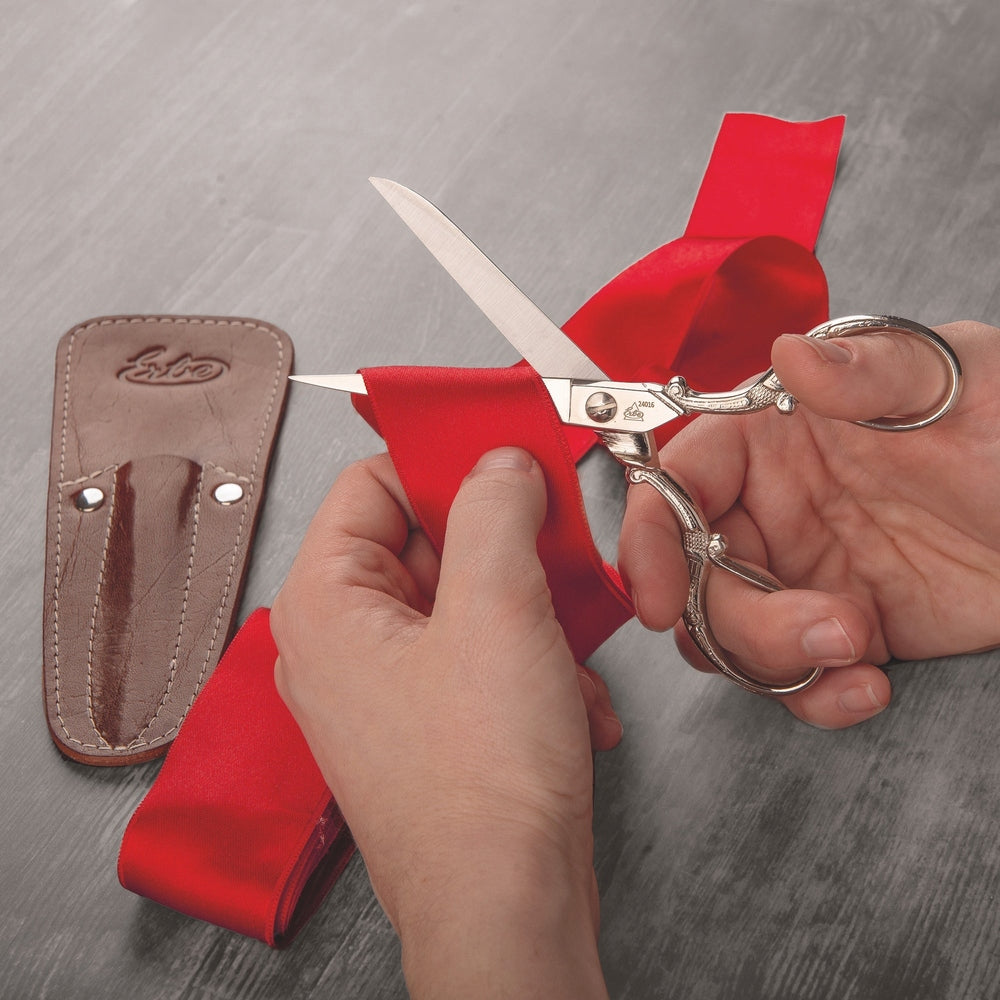 Erbe Household Scissors Nostalgia Leather Sheath Brown – Colour silver, brown, view 8