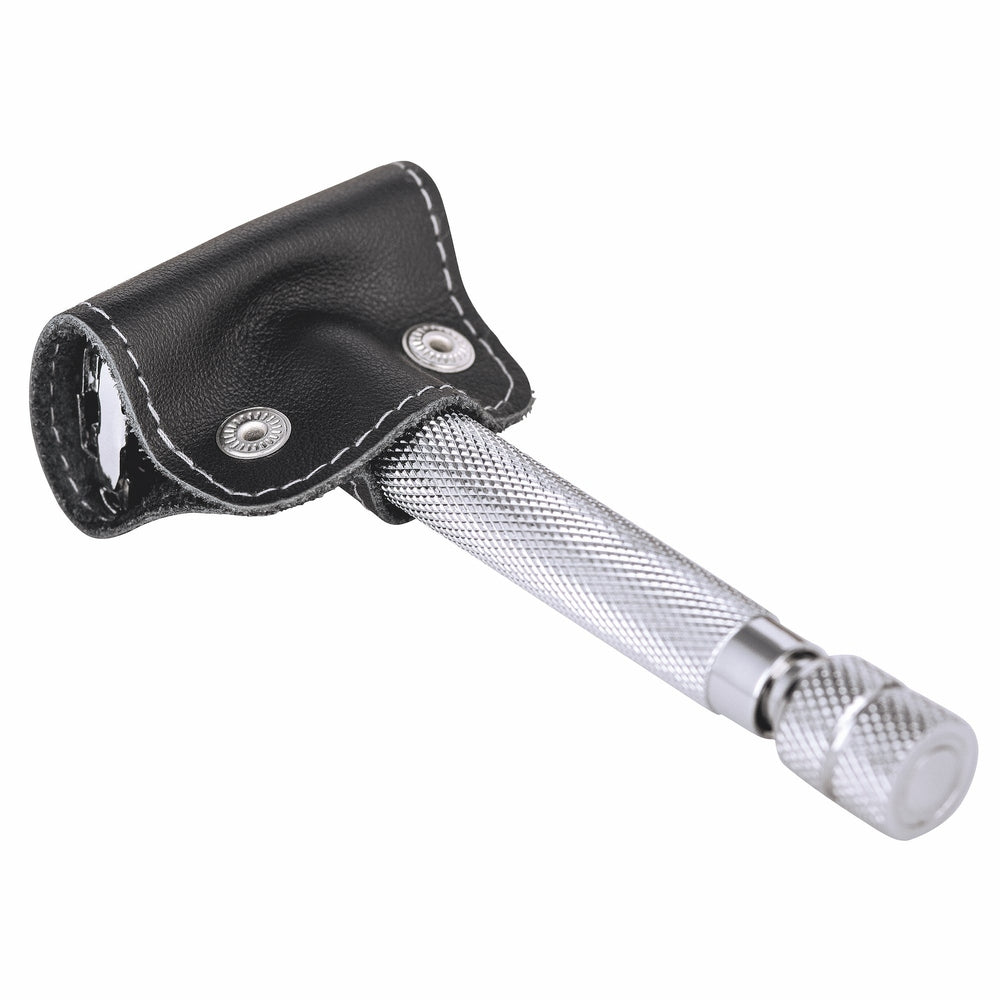 Erbe Blade Guard Hannibal for Safety Razor Leather Black – Leather, black, view 3