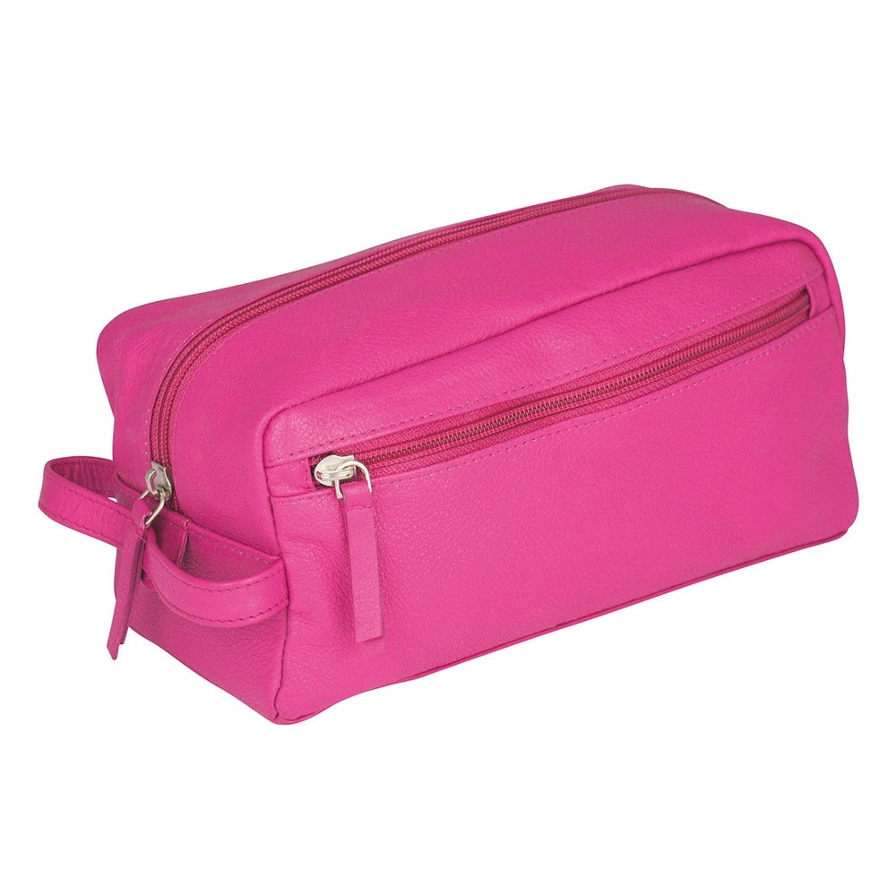 Erbe Toiletry Bag Small Leather Pink – Genuine leather, pink