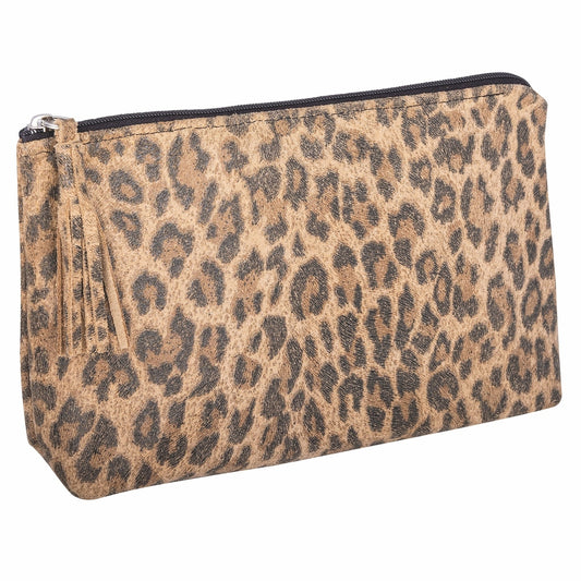 Bolsa de cosméticos de piel Erbe leopardo