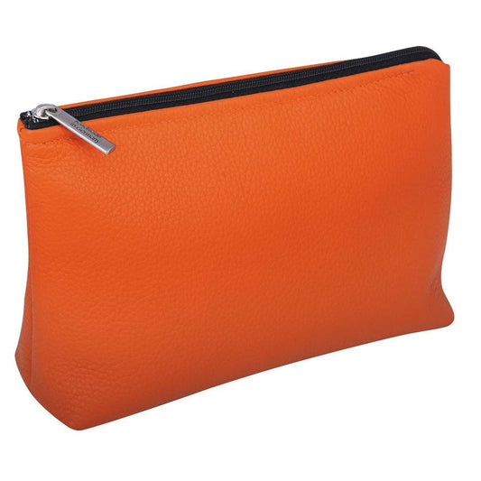 Bolsa de cosméticos de piel Erbe naranja – Piel auténtica, naranja