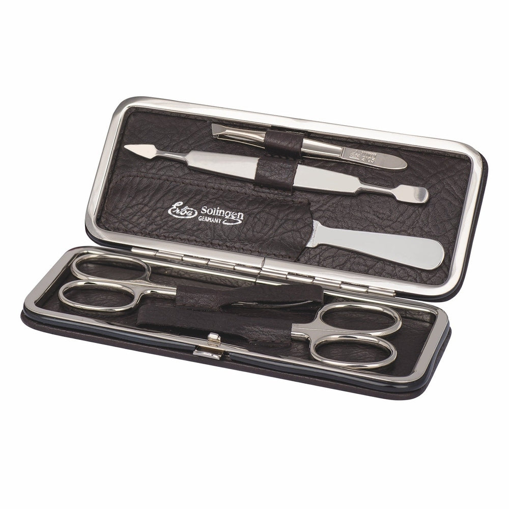 Erbe Manicure Clasp Case Brown 5-piece – Case brown, instrument set