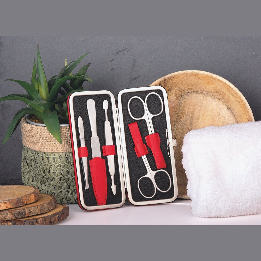 Erbe étui de manucure à fermoir inox rouge noir Colorado – Couleur rouge, noir, argent, vue 4