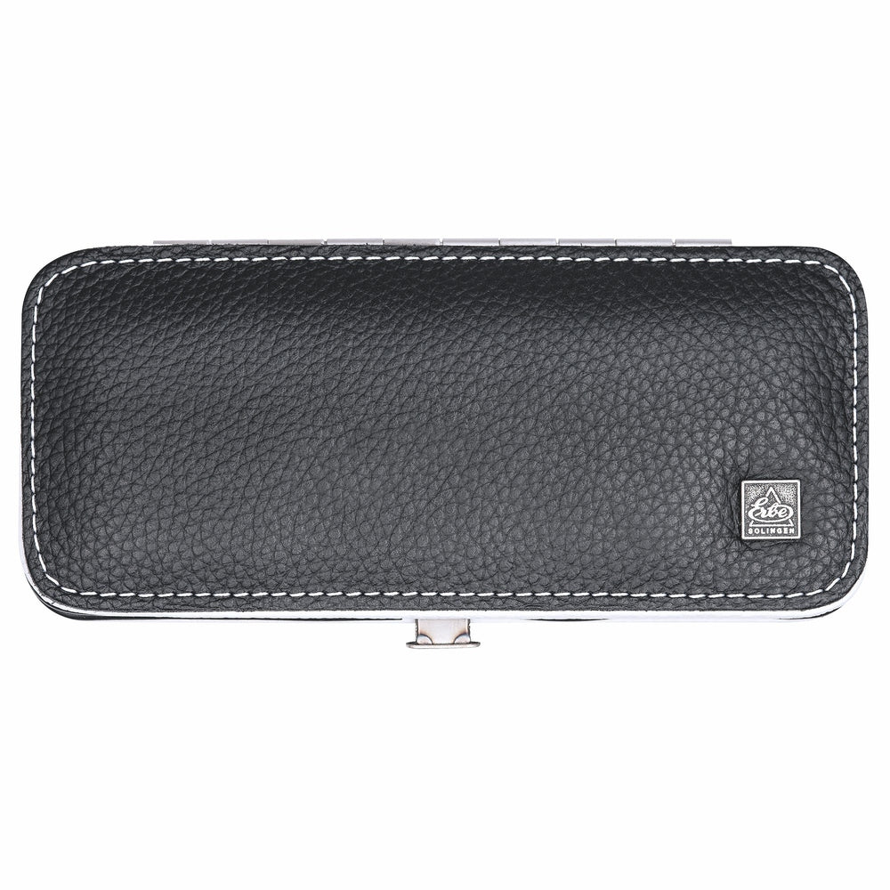 Étui de manucure à fermoir Erbe inox noir blanc Colorado