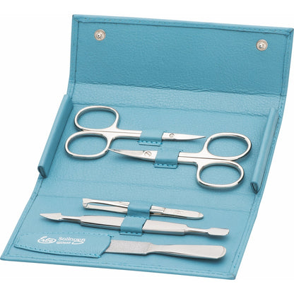 Erbe Manicure Press Stud Case Sea Blue 5-piece – Case in sea blue