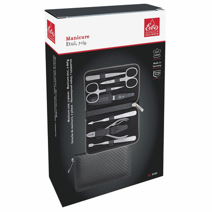 Erbe Manicure Case Carbon 7-piece stainless – Colour black, silver, view 3