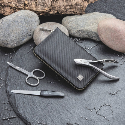 Erbe Manicure Case Carbon 7-piece stainless – Colour black, silver, view 5