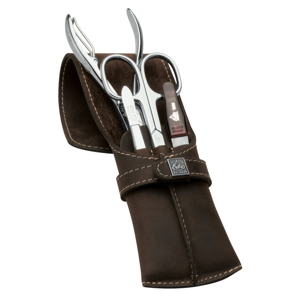 Erbe Men's Manicure Push-in Case Brown Mountain Bear 4-piece