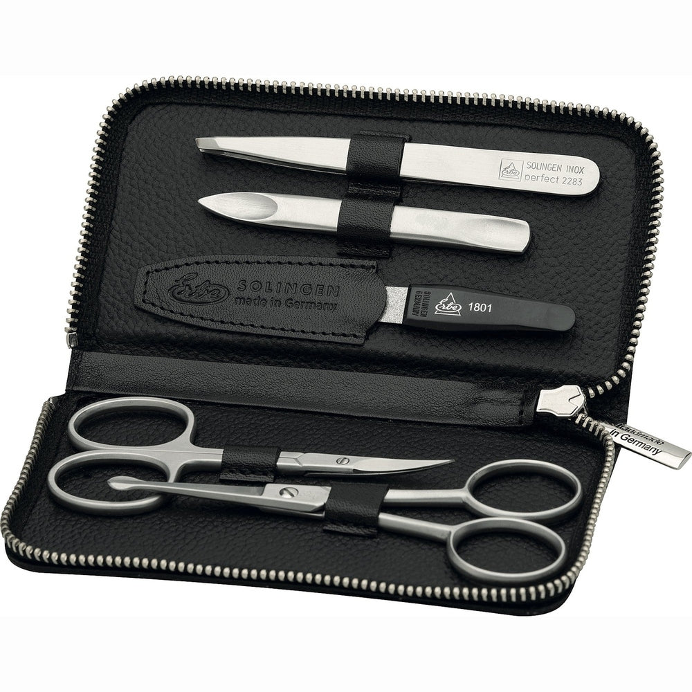 Etui do manicure na zamek Erbe Black Mamba inox 5-częściowe