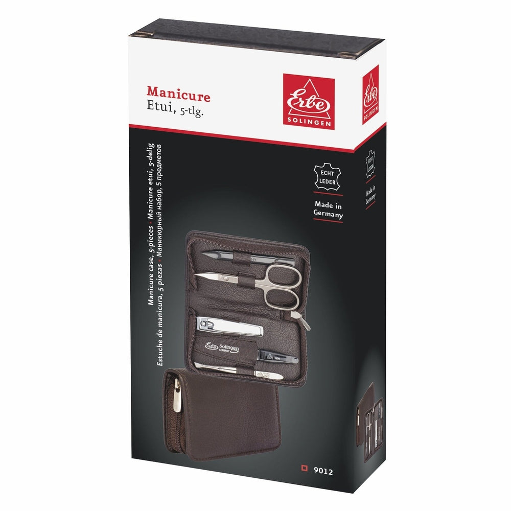 Erbe manicure-etui SIENA bruin 5-delig – Verpakking, aanzicht 3