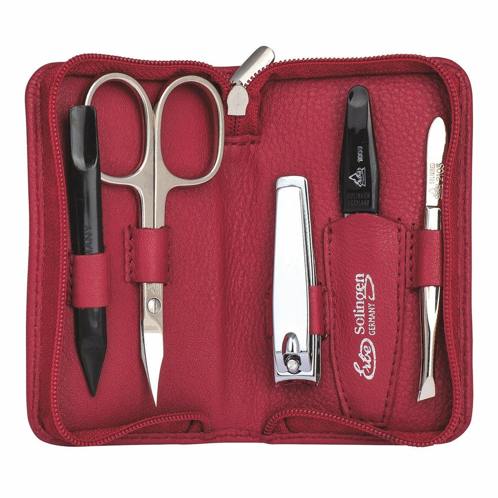 Erbe Manicure Zipper Case Red 5-piece – Case in red