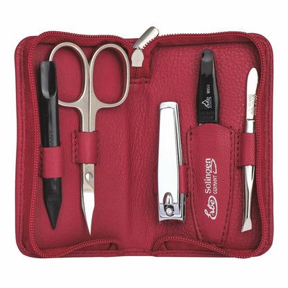 Erbe Manicure Zipper Case Red 5-piece – Case in red