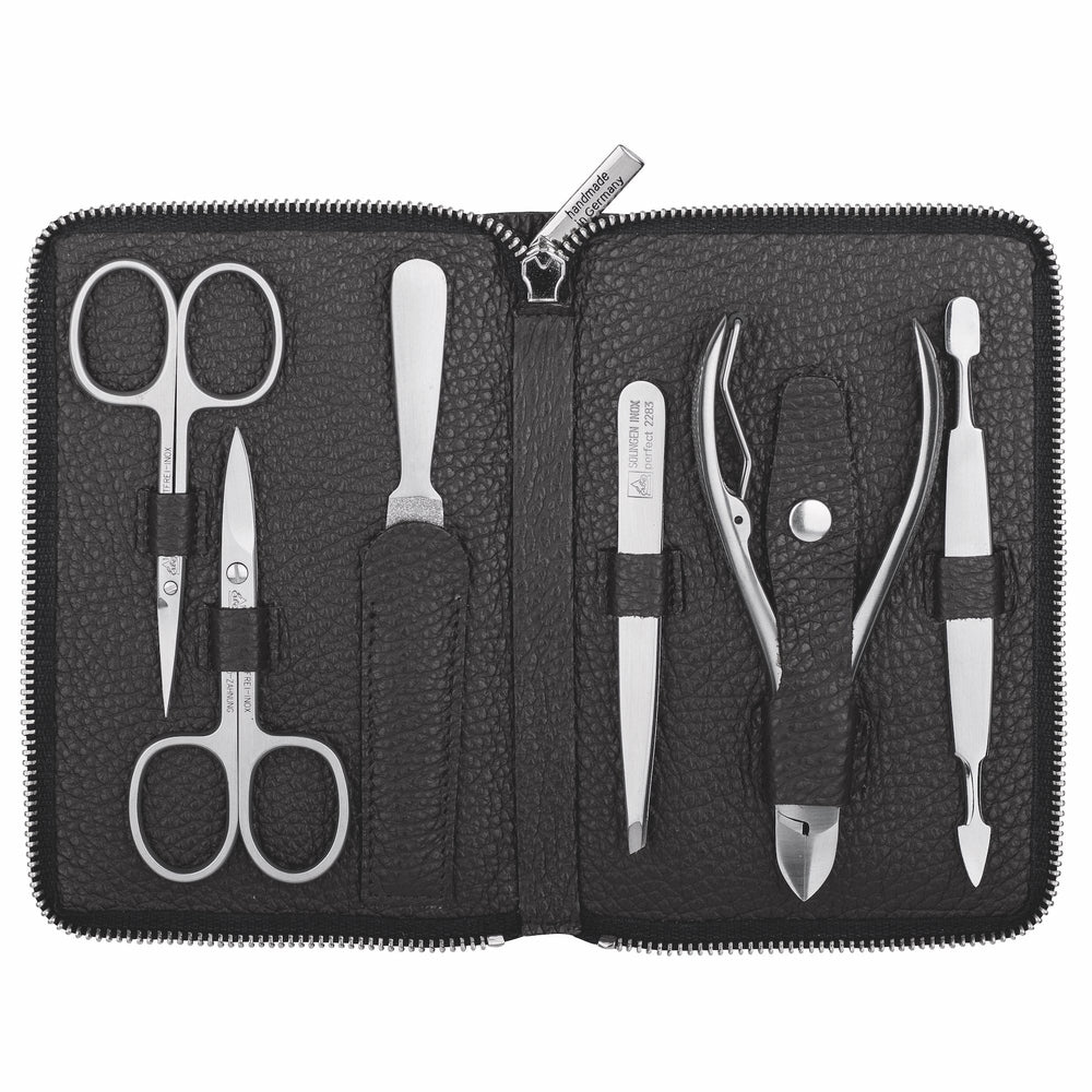 Erbe Manicure Zipper Case Black 6-piece Piemont – Case in black, Piemont series