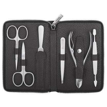 Erbe Manicure Zipper Case Black 6-piece Piemont – Case in black, Piemont series