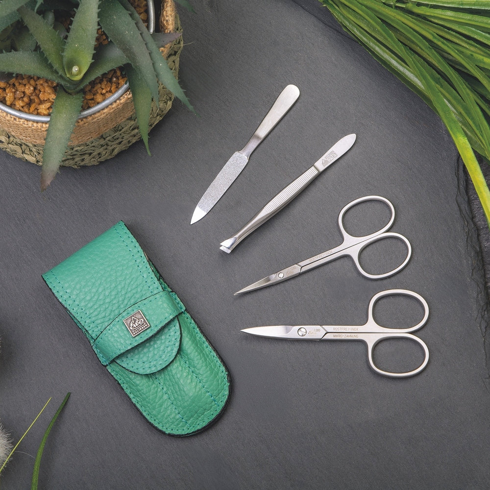 Erbe Manicure Case with Inox Light Green Nail and Cuticle Scissors – Colour light green, silver, view 3