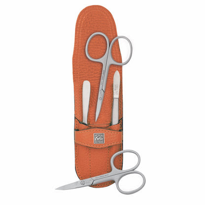 Erbe Manicure Push-in Case Inox Orange Nail and Cuticle Scissors – Colour orange, silver