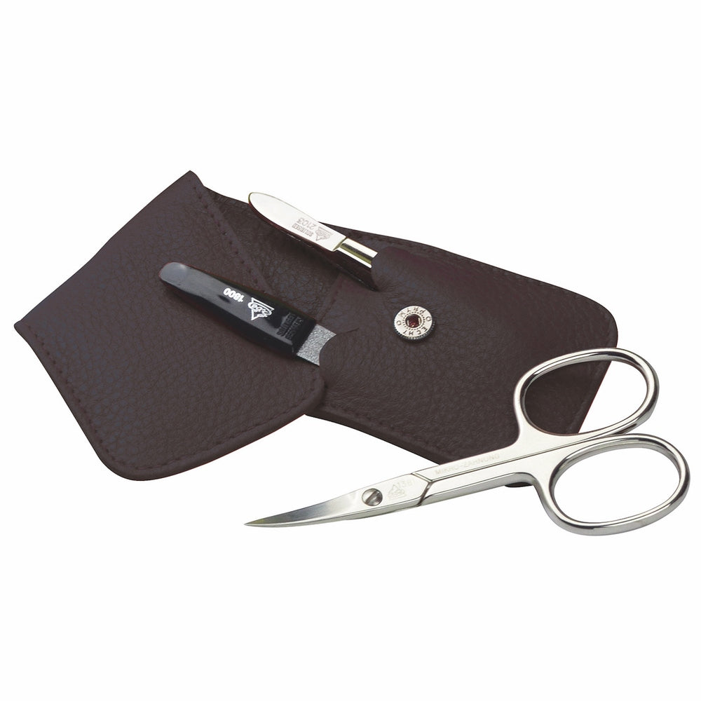 Erbe Manicure Pocket Case Brown Blister Pack – Case in brown