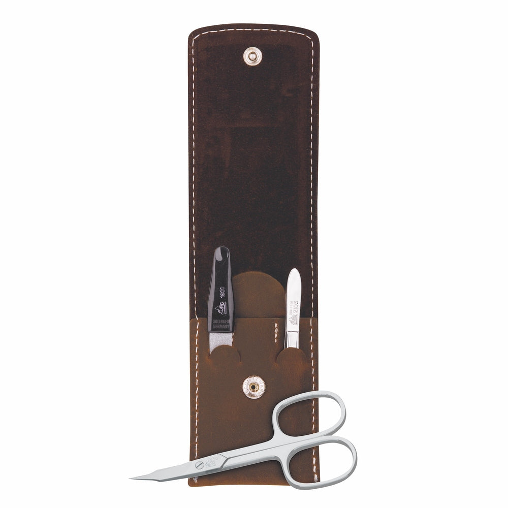 Etui kieszonkowe do manicure Erbe brązowe Mountain Bear 3-częściowe – Etui w kolorze brązowym, wzór Mountain Bear, widok 2