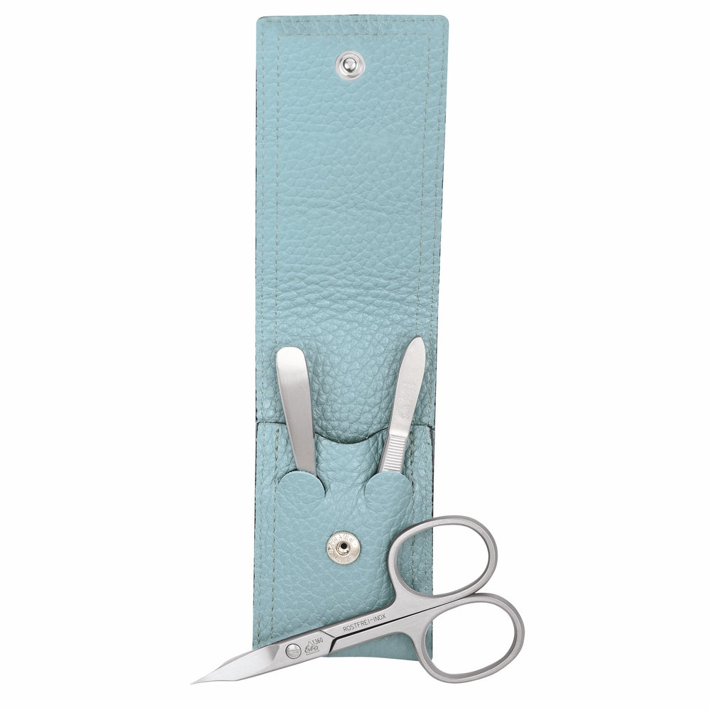 Etui kieszonkowe do manicure Erbe inox miętowe Piemont Limited – Kolor miętowy, srebrny