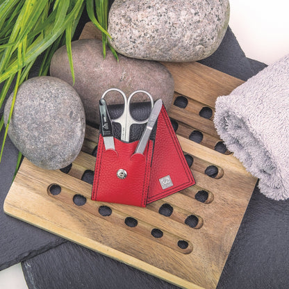 Etui kieszonkowe do manicure Erbe inox czerwono-czarne Colorado – Kolor czerwony, czarny, srebrny, widok 4