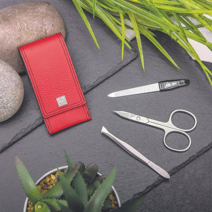 Etui kieszonkowe do manicure Erbe inox czerwono-czarne Colorado – Kolor czerwony, czarny, srebrny, widok 5