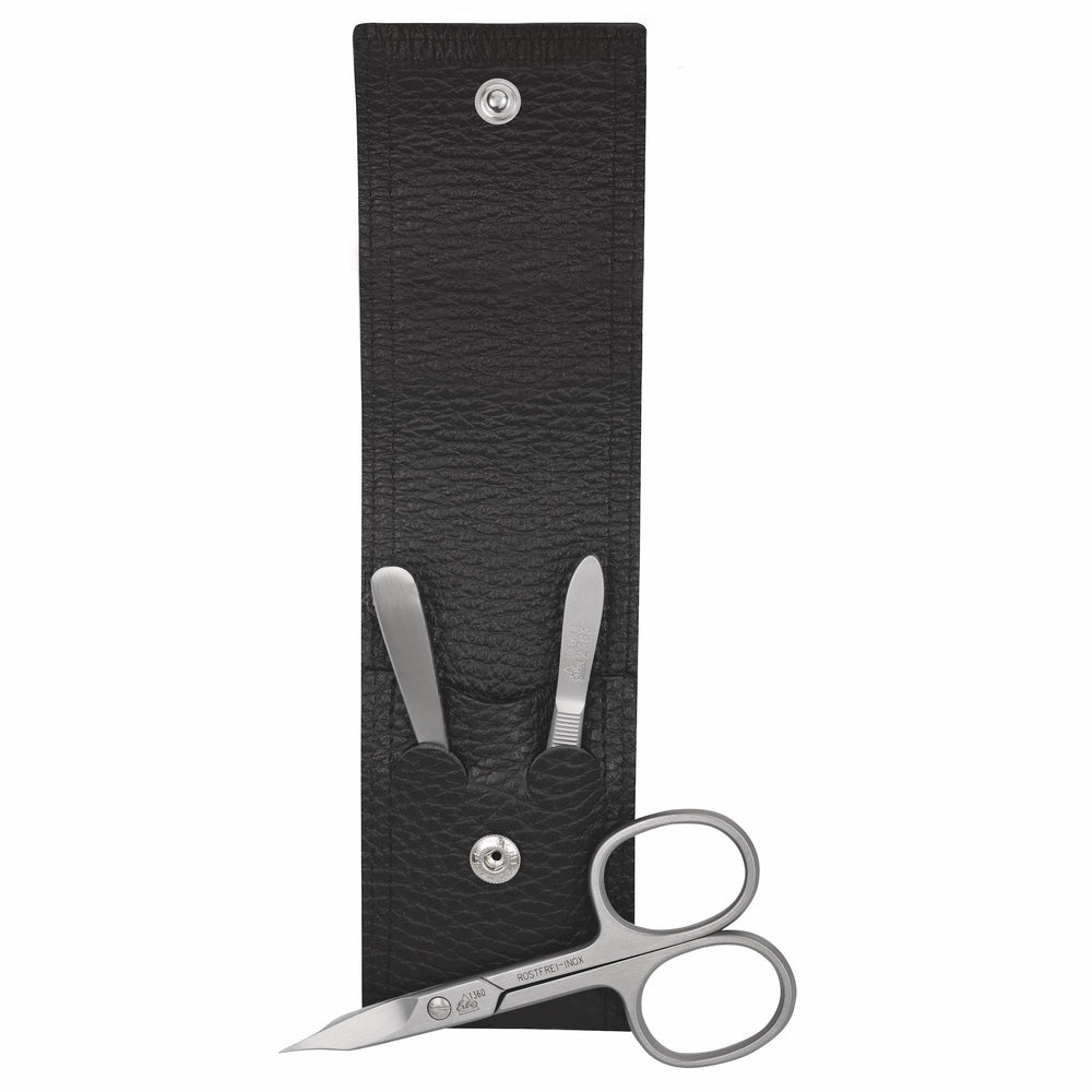 Erbe Manicure Pocket Case Inox Black Piemont