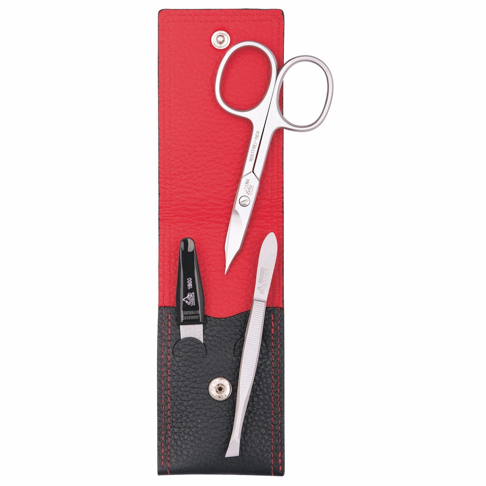 Erbe Manicure Pocket Case Inox Black Red Colorado – Colour black, red, silver, view 2
