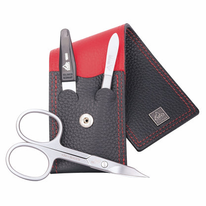 Erbe Manicure Pocket Case Inox Black Red Colorado – Colour black, red, silver