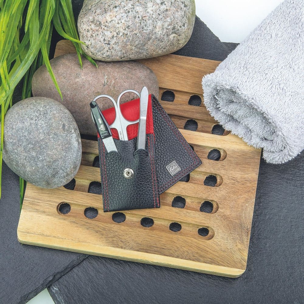 Erbe Manicure Pocket Case Inox Black Red Colorado – Colour black, red, silver, view 4
