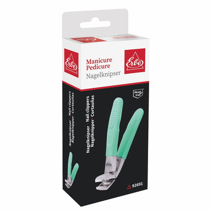 Erbe Nail Clippers Soft Grip Green stainless steel – Length 8.5 cm