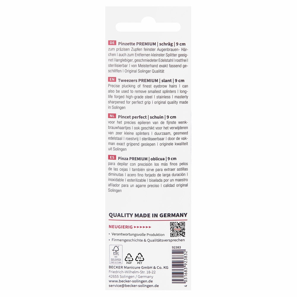 Erbe Premium Tweezers broad slanted – Length 9 cm, view 8