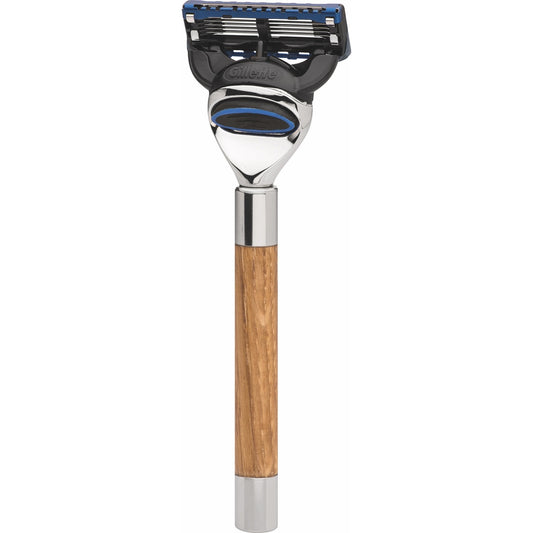 Erbe Razor Berlin Fusion Oak – Glossy stainless steel, oak wood