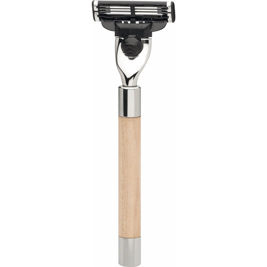 Erbe Razor Berlin Mach3 Maple – Glossy stainless steel, maple wood