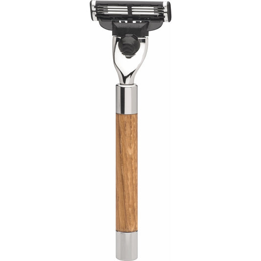 Erbe Razor Berlin Mach3 Oak – Glossy stainless steel, oak wood