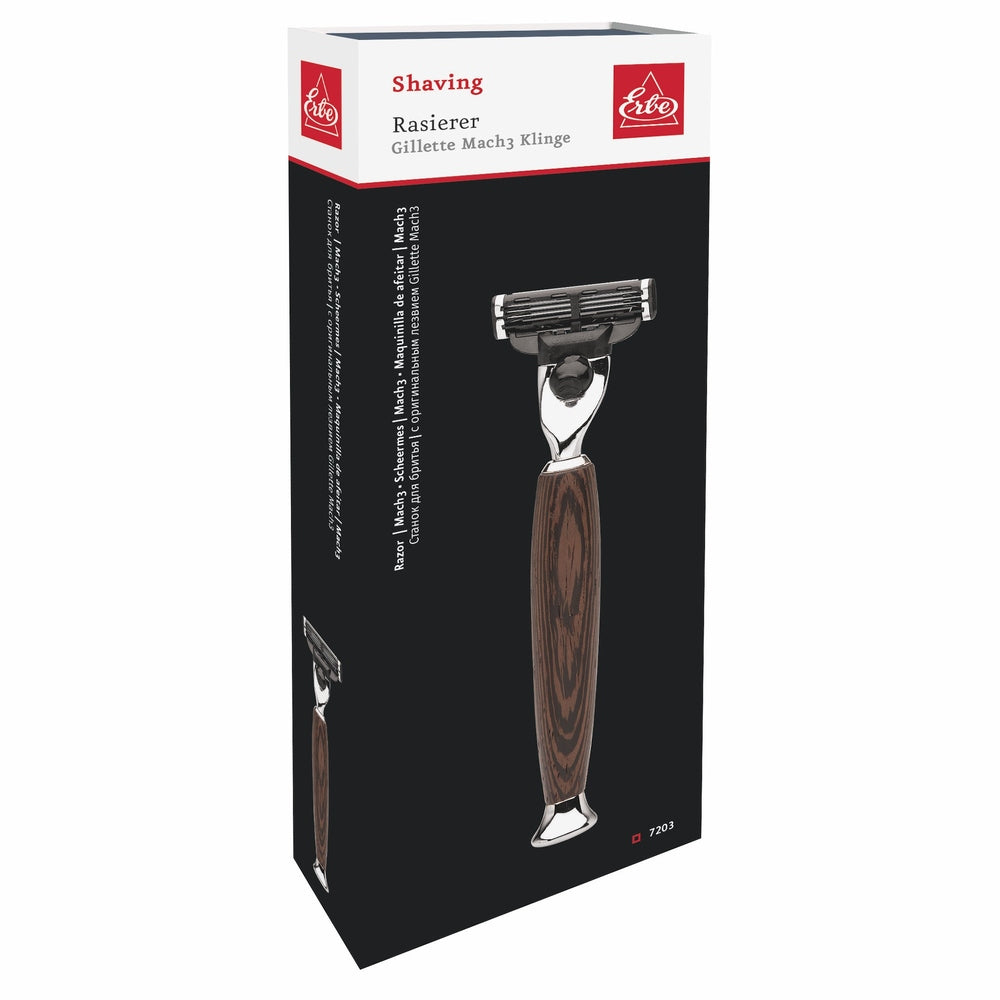 Erbe razor Gillette MACH3 Milano wenge wood – Colour brown, silver, view 2
