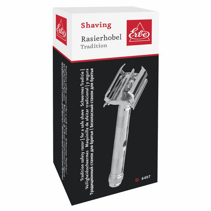 Erbe Razor Tradition Stripes – Stainless steel, horizontal stripe pattern, view 2