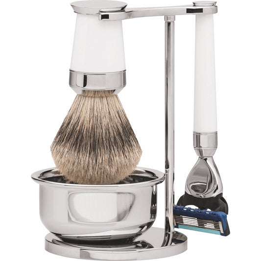 Набор для бритья Erbe Gillette Fusion Paris белый с мыльницей – Цвет белый, серебристый