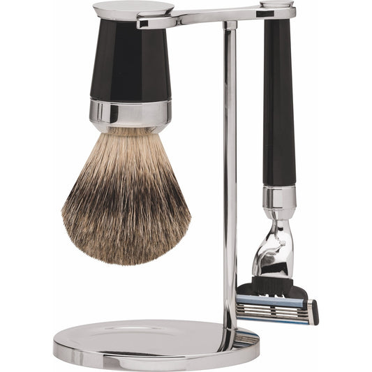 Набор для бритья Erbe Gillette MACH3 Paris, барсучий ворс – Цвет чёрный, серебристый