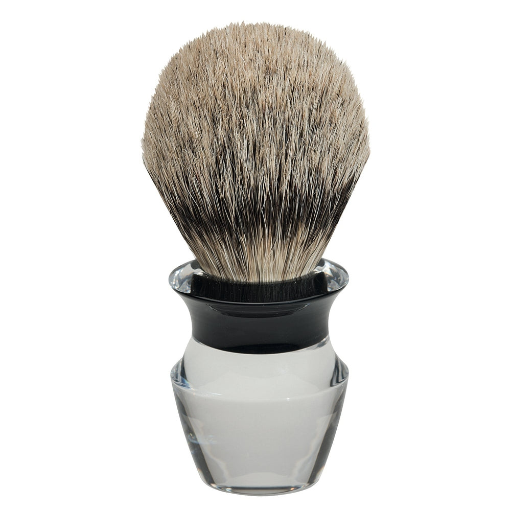Erbe Brocha de afeitar acrílico Silvertip – forma de mango ergonómica