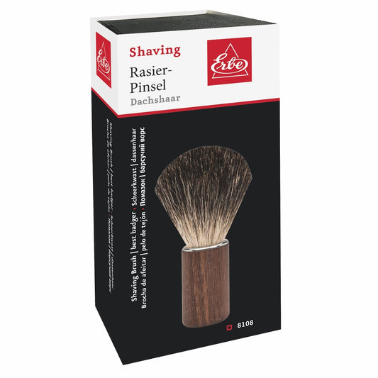 Erbe Shaving Brush Berlin Badger Hair Walnut Wood – Colour brown