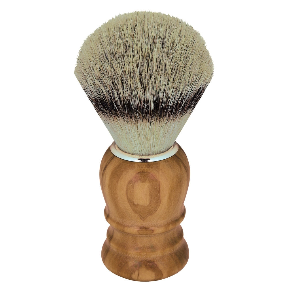 Erbe Brocha de afeitar madera de olivo sintética – forma de mango ergonómica